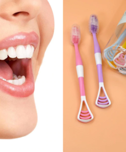8pc 2in1 Toothbrush Case with Tongue Cleaner