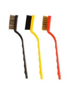 3 Pc Mini Brush Set Brass.Steel,Nylon Bristles