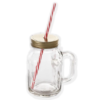 Glass/Mug Jar with Handle & Straw (Mason )