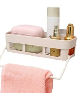 Rectangle Shelf With Towel Holder with Strong Adhesive Stickers