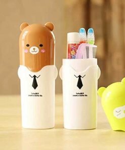 Teddy Cartoon Shape  Toothbrush Holder 1pcs