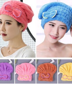 Bow Hair Towel (Random Color)