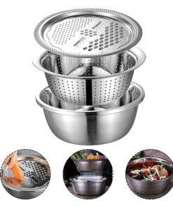 Stainless Steel Garter Bowl Strainer Set 3 in 1