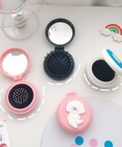 Mini Cartoon Mirror With comb (Random0