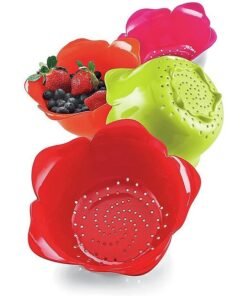 Rose Shape Rice Fruit Vegetable Strainer Basket (1pcs)