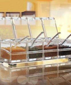 Acrylic Box Pepper Salt Spice Rack Crystal