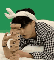 54 Pcs Blocks Wooden Tumbling Game