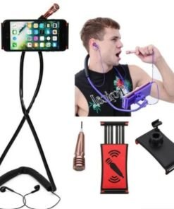 Phone Neck Holderwith Earphoen and Microphone  Lazy Neck Phone with Box)